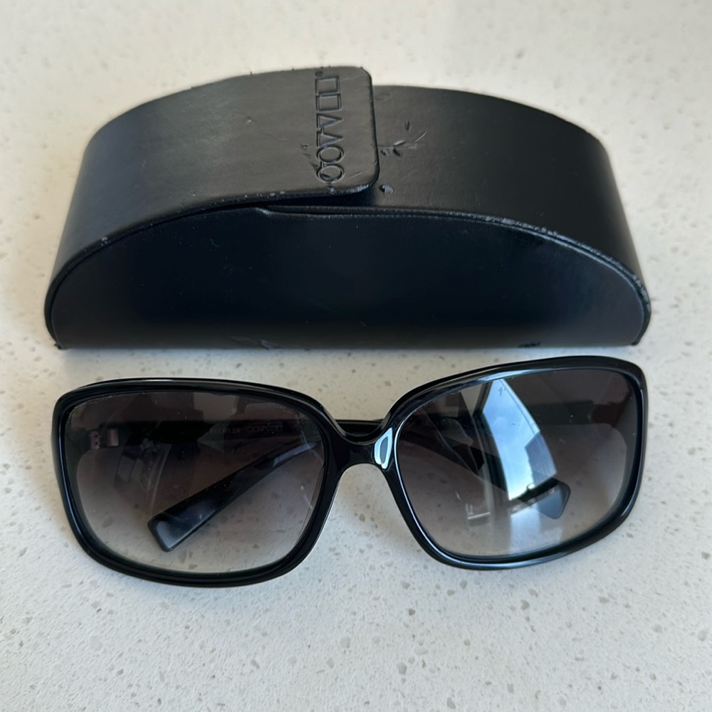 Oliver Peoples Black Gradient Lens Oversized Sunglasses